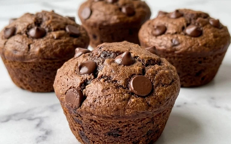 Healthy Chocolate Zucchini Muffins